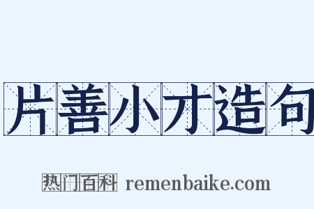片善小才造句是什么意思的图片